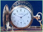 🇷🇪ANTIQUE ILLINOIS 16s HUNTER CASE POCKET WATCH KEEPS TIME COMPLETE wBAR CHAIN