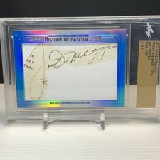 Joe DiMaggio 2017 Leaf Autograph Cut Signature 2/3 Yankees MLB Hall of Fame