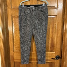 Democracy Women  s Ab Solution Skinny Snakeskin Print Jeans Sz 10 VGUC
