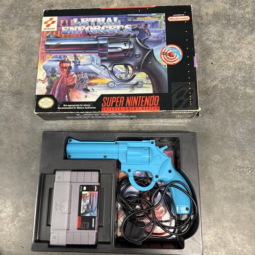 Lethal Enforcers Super Nintendo SNES Complete In Box CIB W/ Light Gun ...