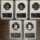 Kennedy Half Dollar Proof Silver 50C NGC PF69 UCAM 5-Coin Lot 1973-1989
