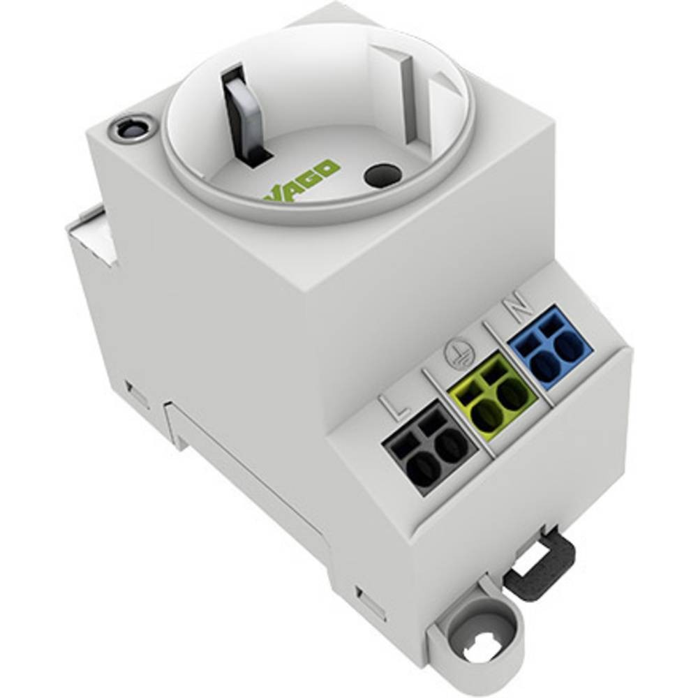 Prise 2P+T WAGO 709-581 blanc pour brancher vos appareils sur rail