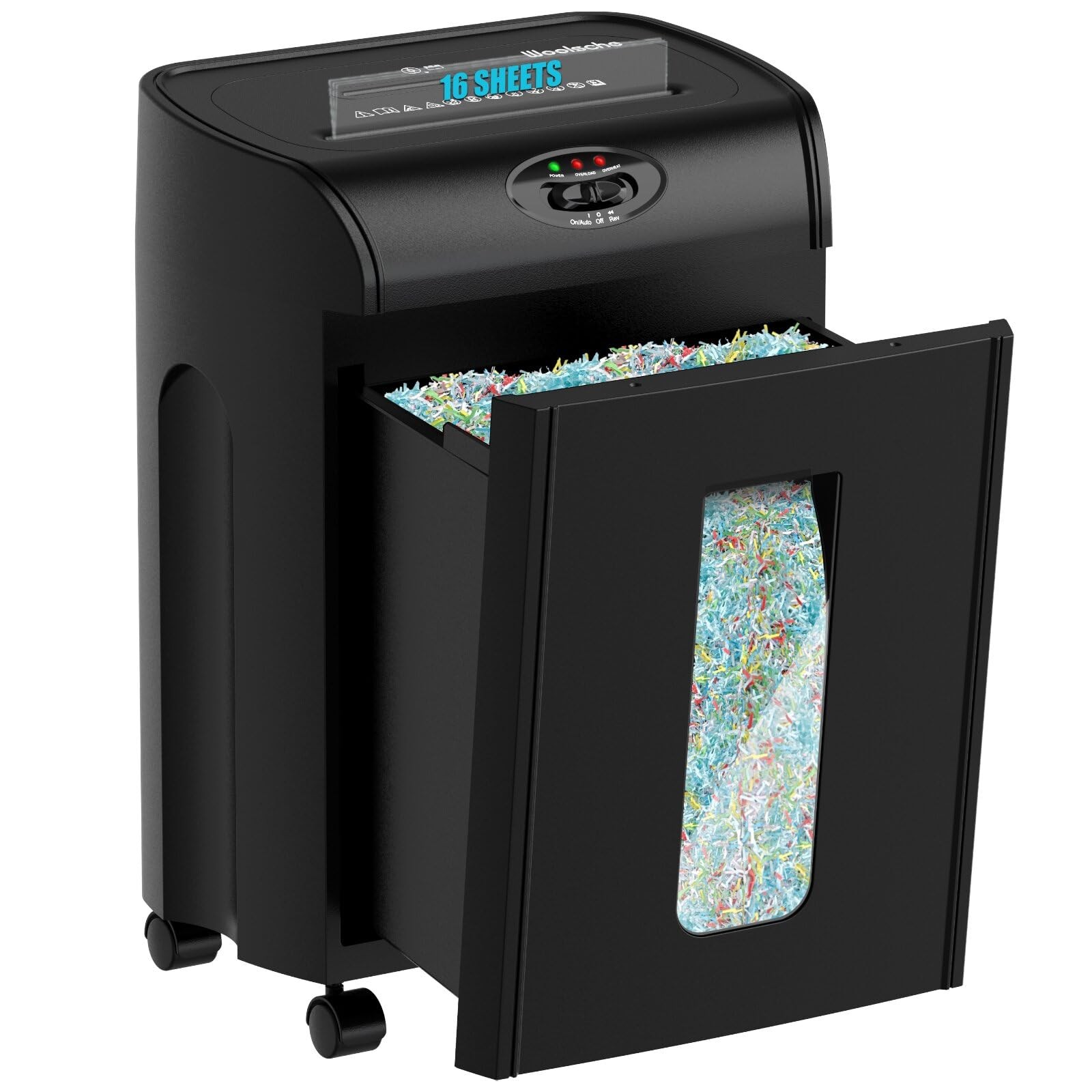 Paper Shredder, 16-Sheet Cross Cut with 4.76-Gallon Pull Out