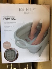 Estelle Beauty Collapsible Foot Spa with Built-in Rollers, 3-Gallon Gray