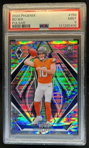 2024 Phoenix Bo Nix RC Pulsar Rookie #149/200 Broncos PSA 9