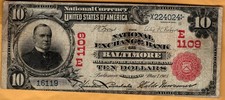 bright $10 Series 1902 red seal National Banknote Baltimore, MD charter #1109