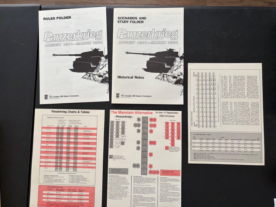 Panzerkrieg - WWII Von Manstein & HeeresGruppe - Avalon Hill UNPUNCHED ...