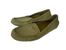 Coach Mary Lock UP Beige Pebbled Leather Loafer 7.5 B