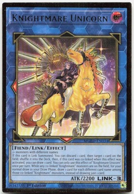Knightmare Unicorn 1st Edition Premium Gold Rare Maximum Gold  MGED-EN034 LP