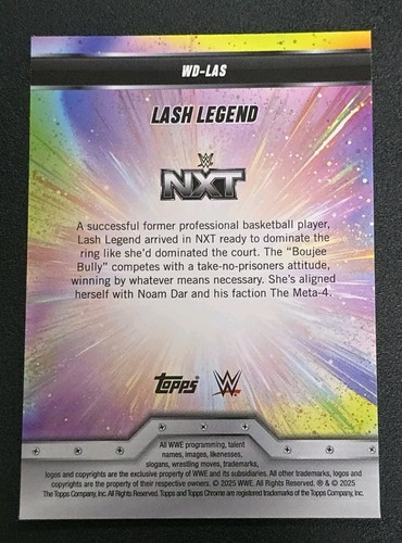 2025 Topps Chrome WWE Wrestling WD-LAS LASH LEGEND Womens Division Insert - Picture 2 of 2