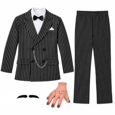 Men s Gomez Addams Costume  Hand Adult Addams Family Gangster Suit Halloween