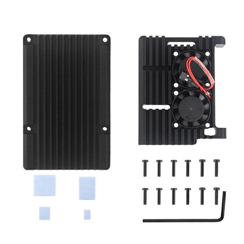 For Raspberry Pi 4 Model B Case Box Aluminum Alloy Enclosure Dual Fan Heat Sink - Afbeelding 9 van 14