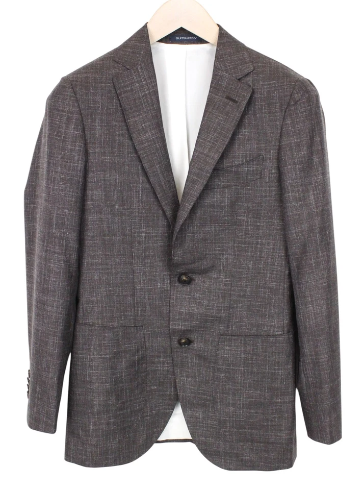 SUITSUPPLY La Spalla Men's UK30R Suit Classic Wool Silk Linen Brown 2 Piece - Image 2 of 4