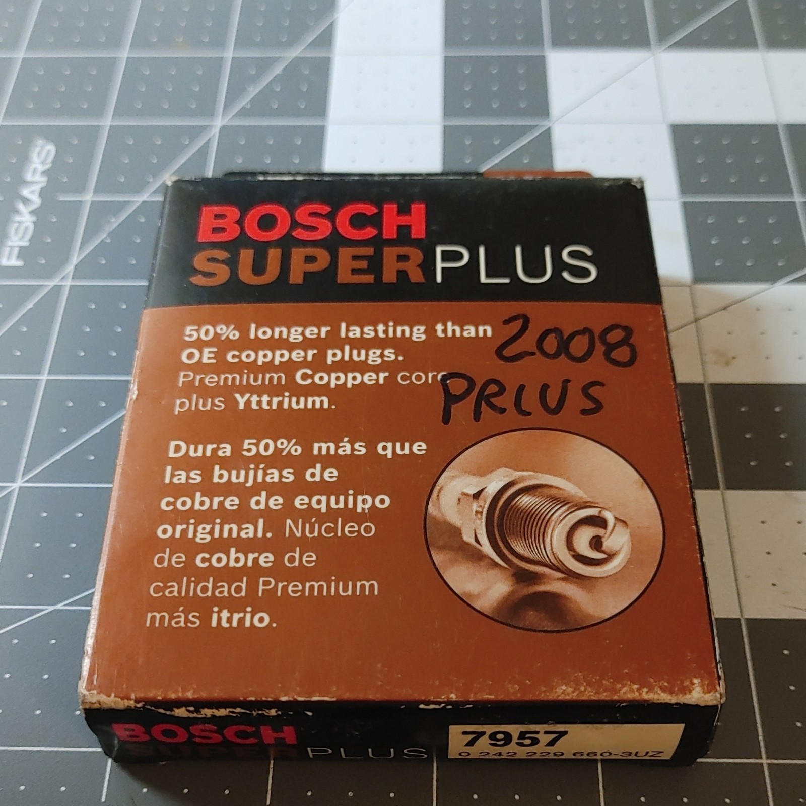 BOSCH 7957 Spark Plugs Super Plus Premium Copper Core Plus Yttrium - 4 Pack