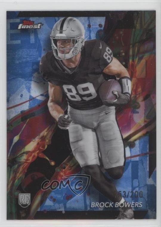 2024 Topps Finest Common Blue Refractor /200 Brock Bowers #82 Rookie RC 1o05