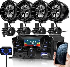Motorcycle Speakers Bluetooth, Waterproof Speakers and Amplifier Audio Sound ...