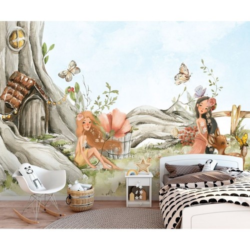 Fotomurale-TESSUTO NON TESSUTO-FATA DELLA FORESTA-(C14686)-Carta da parati-su misura-Bambi sala giochi fate casa XL - Foto 5 di 7