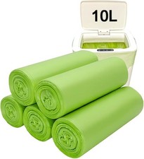 10L Bin Liners 100PCS, Compostable Biodegradable Food Waste Bags, Small Green Fo