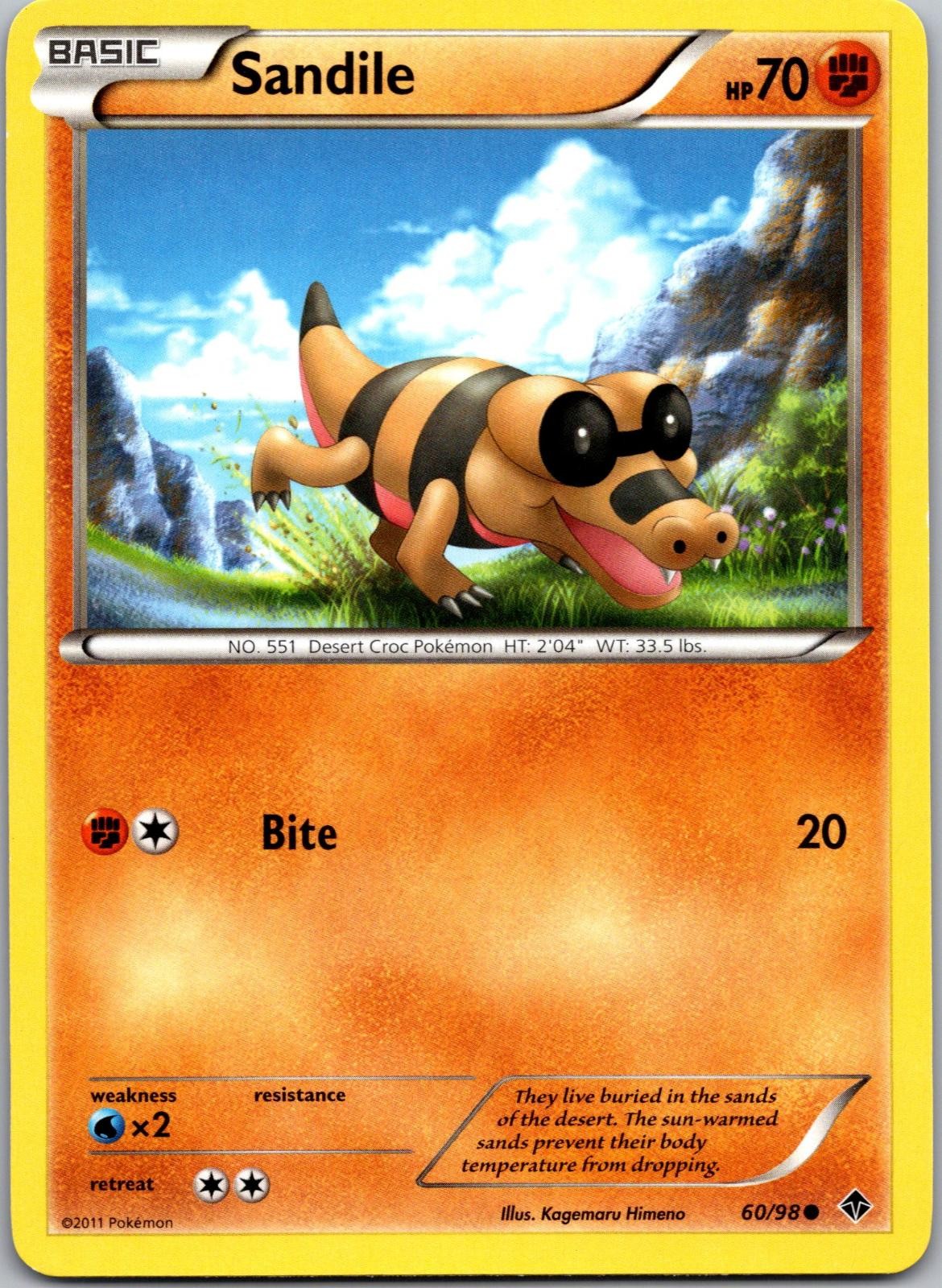 Sandile 60/98 Common Emerging Powers Pokemon Lightly Played