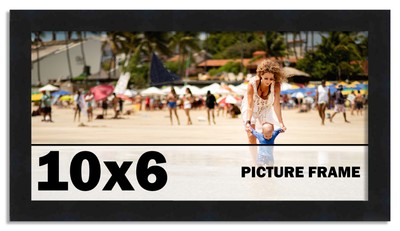 10x6 Frame Black Picture Frame Complete Modern Photo Frame UV Acrylic, Acid Free