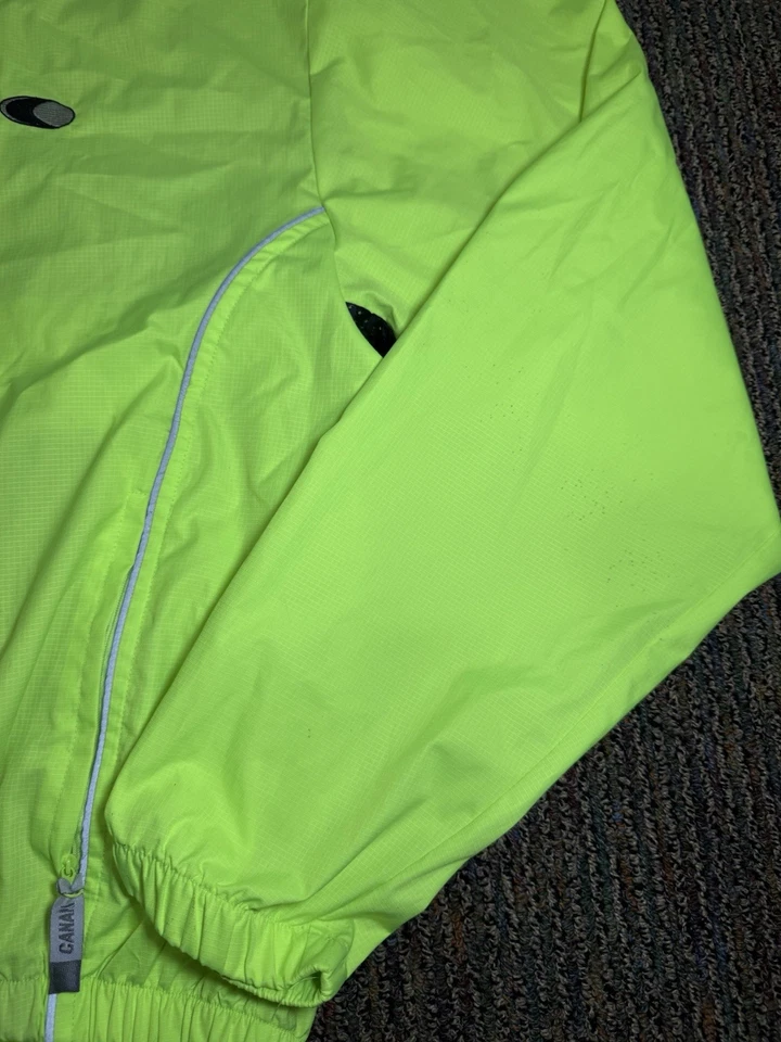 Chaqueta de Ciclismo Canari Hombre’s L Verde Neón Cremallera Completa Ligera Embalable Foto 2 de 4