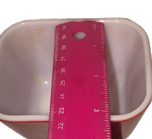 2 piatti frigo vintage Pyrex 501-B rosso senza coperchi - Foto 7 di 8