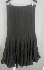 Moss Green Tiered Ruffle Lagen Fairy Grunge Crinkle Maxi Skirt Forest Elastic