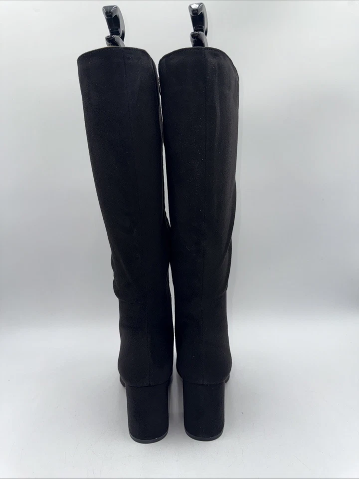 Journee Collection Womens AMEYLIA Black Faux Suede Knee-High Boots Size 7 M - Image 4 of 4