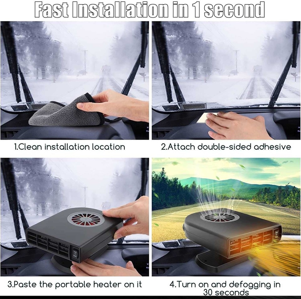 150W Electric Car Heater 12V DC Heating Fan Defogger Defroster Demister ...