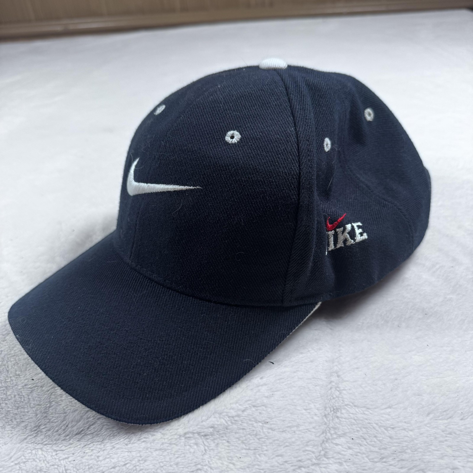Nike Hat Cap Strap Back Mens One Size Blue Cotton Twill Embroidered Swoosh Logo