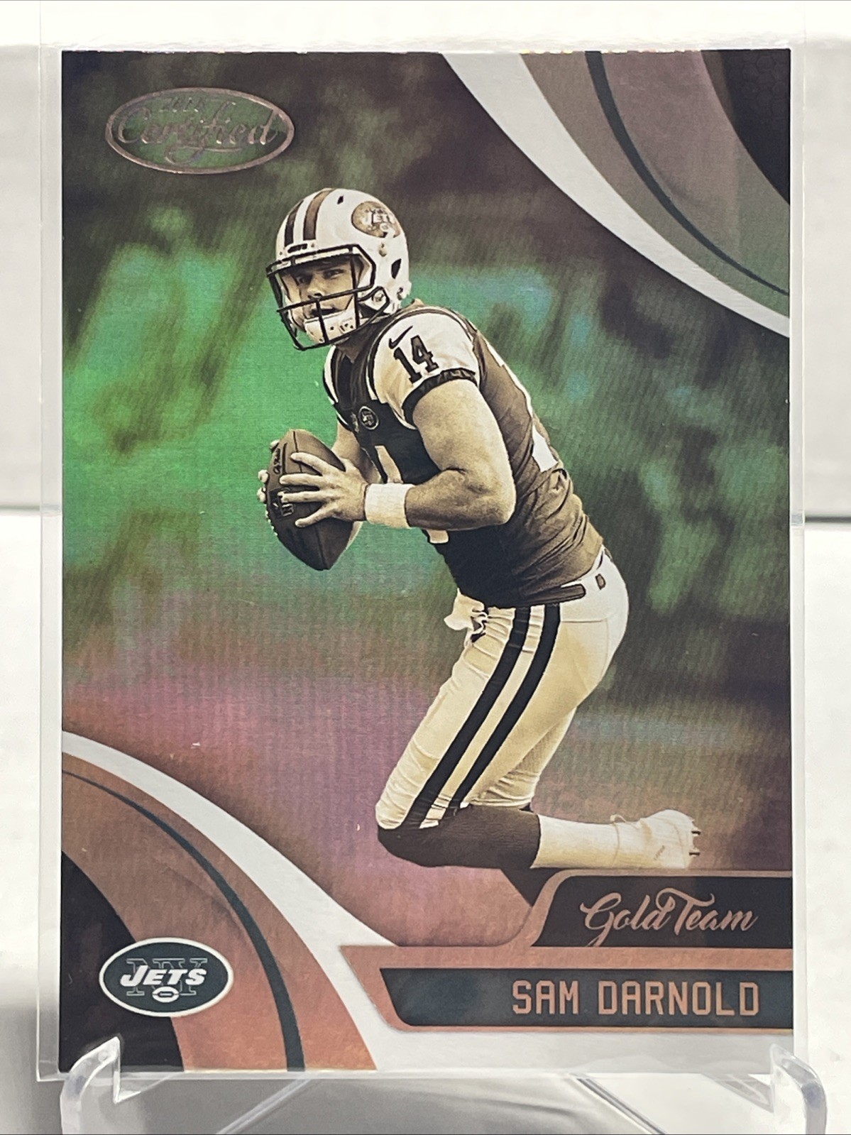 SAM DARNOLD 2018 PANINI CERTIFIED GOLD TEAM ROOKIE CARD RC! JETS SEAHAWKS