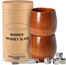 "10 or 12oz Charred Wooden Bourbon Drinking Glass, Gifts for large, 1 Pack "