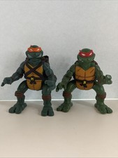 Teenage Mutant Ninja Turtles 2 Figures Raph Mike Playmates Jump Attack Jujitsu