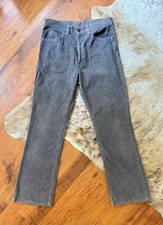 1960s 70s levis gray corduroy bootcut flare 42 talon zipper perfect pair 32x33