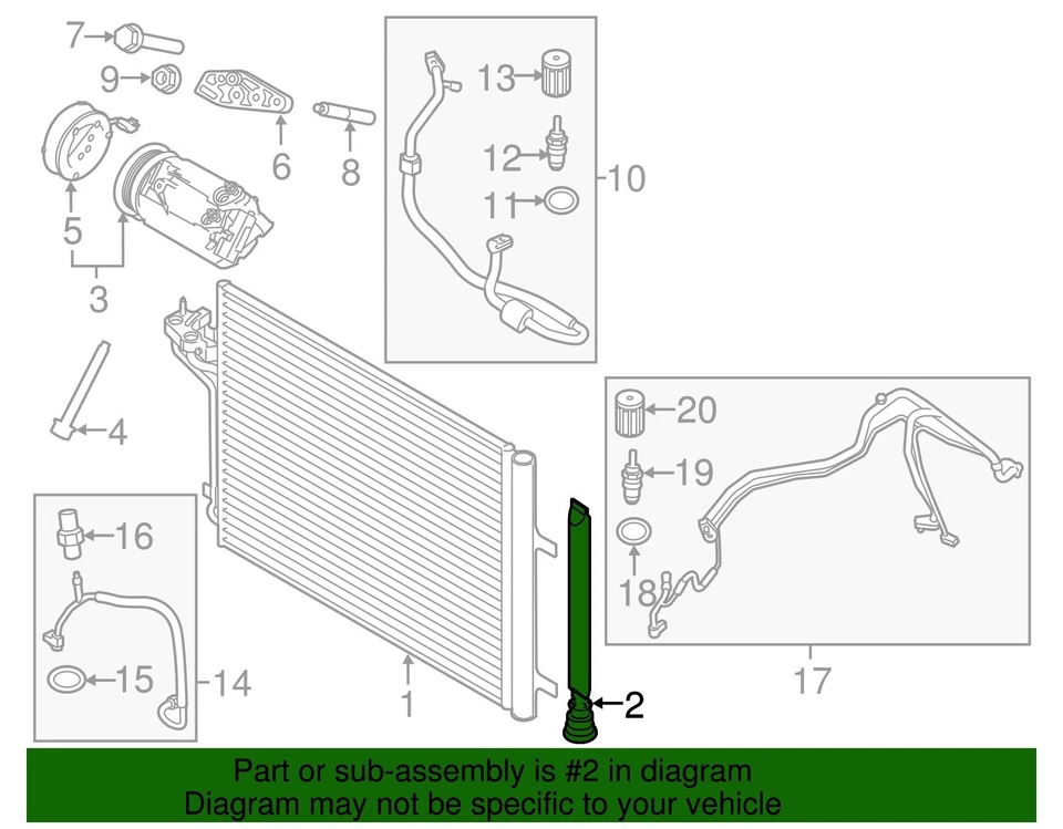 全新 Motorcraft A/C Accumulator Drier YF-37361 福特 Transit Connect 2014-2018 — 第 4/4 张图片