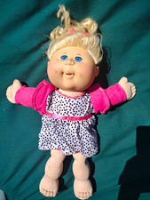 Soft Body Baby Doll Girl Blonde Straight Hair Blue Eyes Pink Outfit Signed
