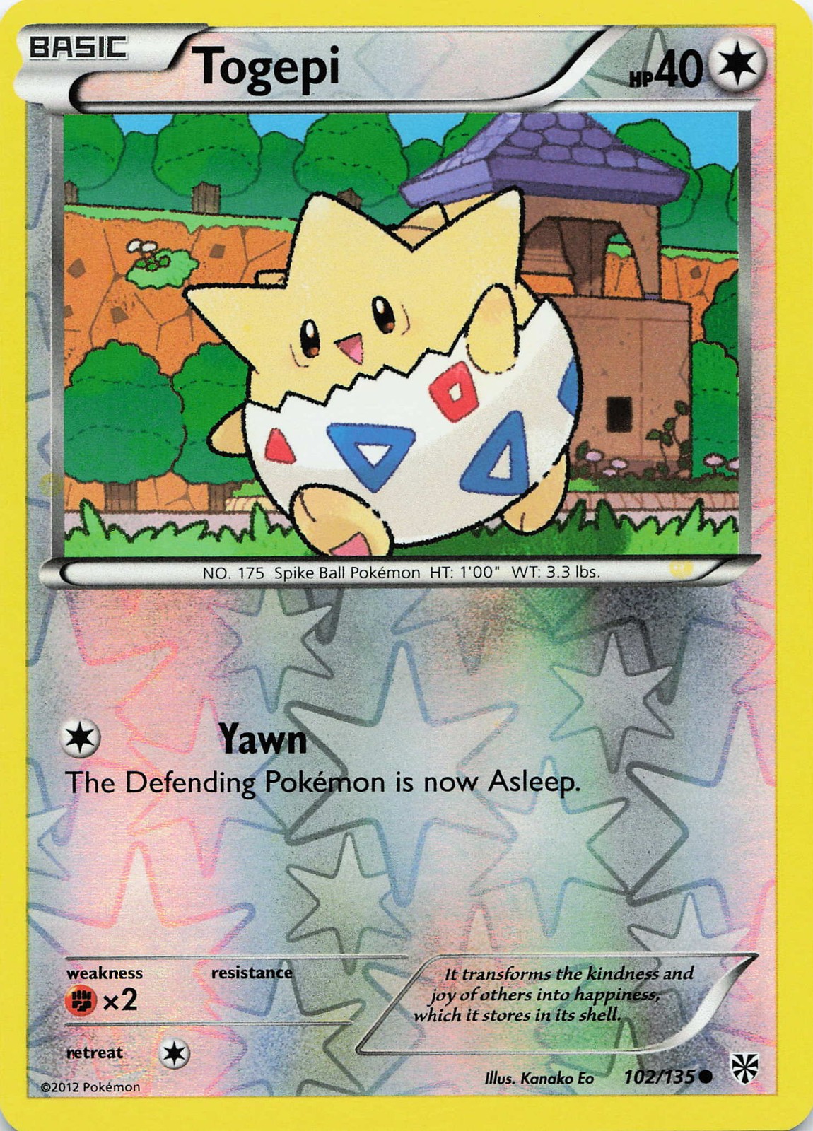 Pokemon Togepi Common Reverse Holo Plasma Storm #102/135 NM