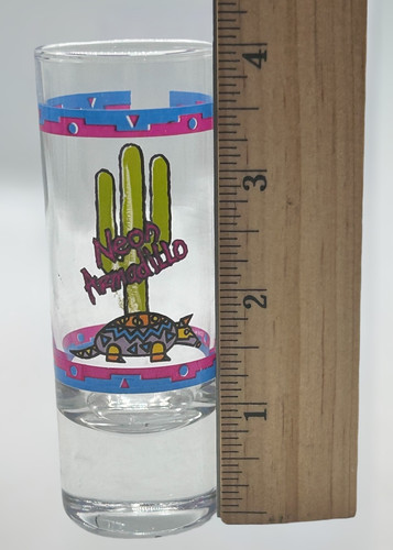Neon Armadillo Tall Shot Glass Shooter Souvenir Collectible - Picture 8 of 8