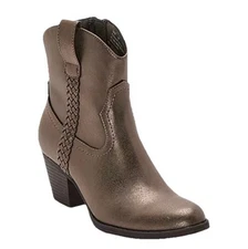 Frye and Co Daxx Stacked Heel Cowboy Boots Platinum Western Shoes Women's 6.5