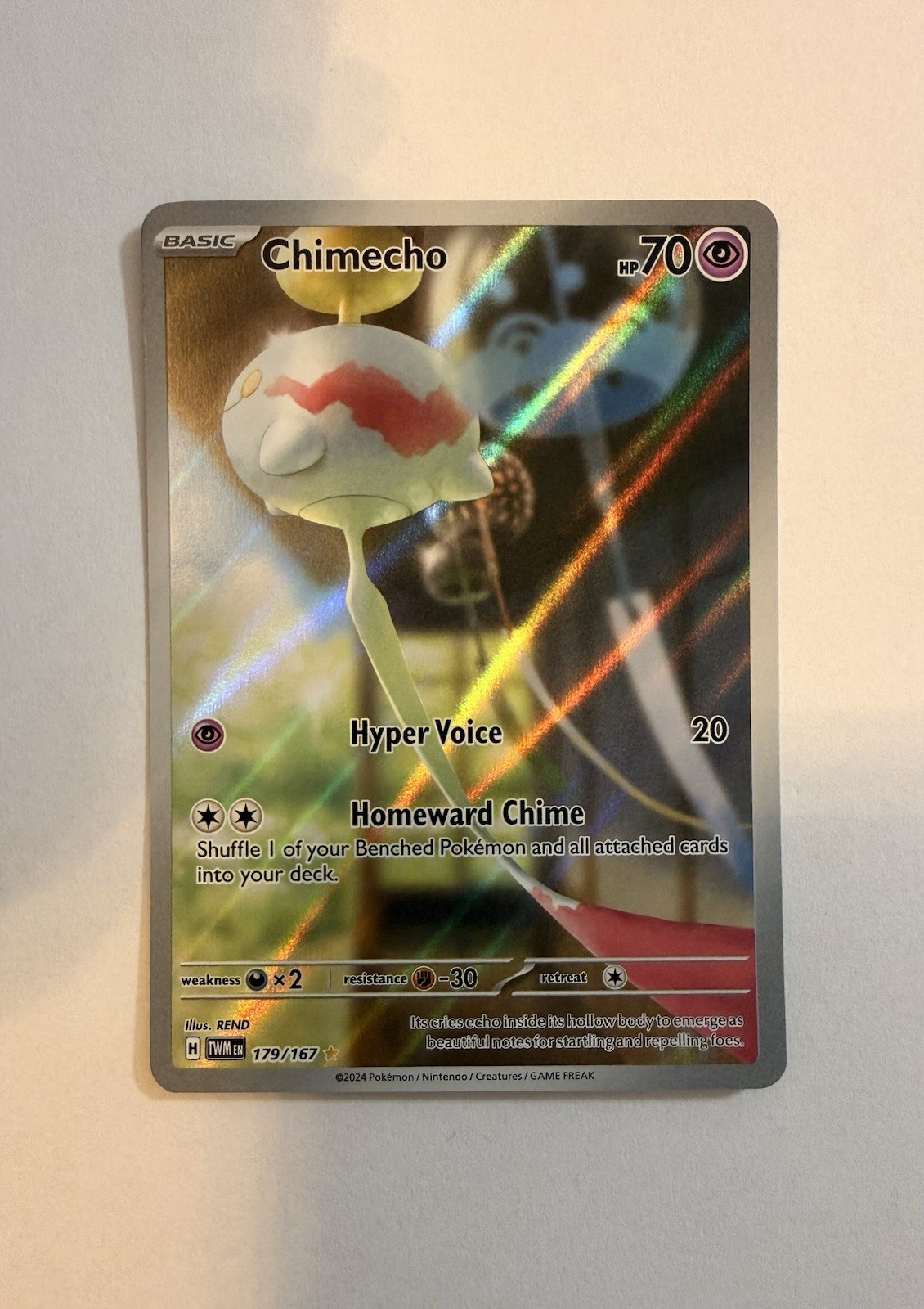 Chimecho 179/167 – SV06 Twilight Masquerade Holo – Pokémon Card – Near Mint NM