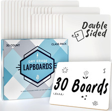 Dry Erase Boards 30Pc Double Sided Lapboards with Clearwipe Coating Small Whi