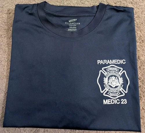 Philadelphia Fire Department Paramedic EMS Medic 23 Blue T-Shirt Men's 2XL