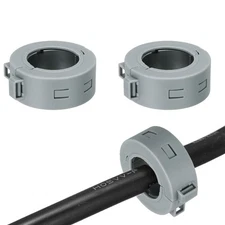 27mm Ferrite Cores Ring Clip-On RFI EMI Noise Suppression Cable Clip, Grey 2pcs