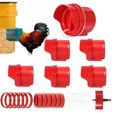 No Waste Chicken Feeder Port Large, DIY Automatic Poultry Feeder Kit for Buck...
