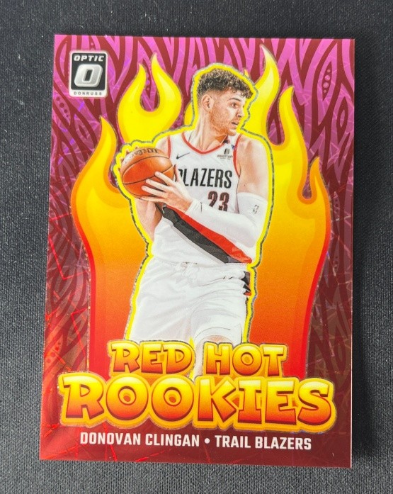 Donovan Clingan 2024-25 Donruss Optic Red Hot Rookies Pink Velocity /79 RC #15