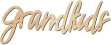 Grandkids Laser Cut Wood Letter Sign Wall Decor Cutouts Unfinished Wooden Signs