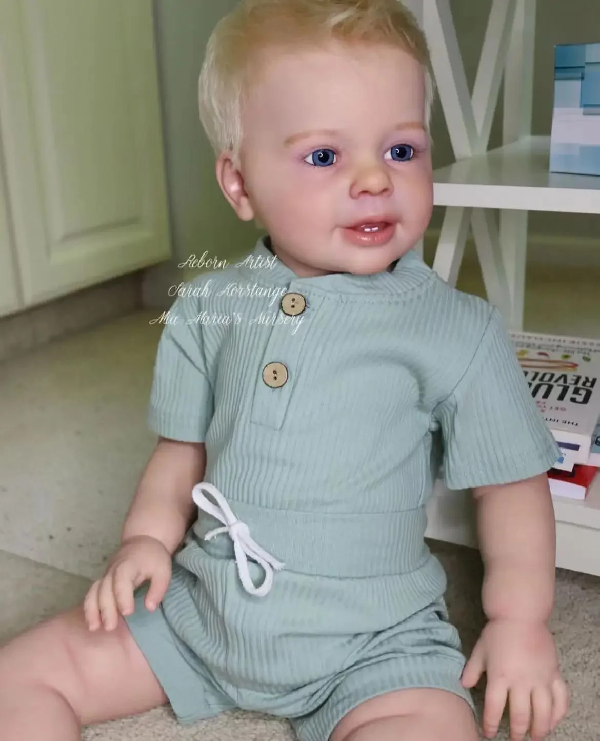 28inch Lifelike Reborn Baby Boy Doll Toddler Rooted Hair Handmade Toy Girls Gift