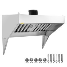 VEVOR 4FT Food Truck Commercial Exhaust Hood, Stainless Steel, No Motor