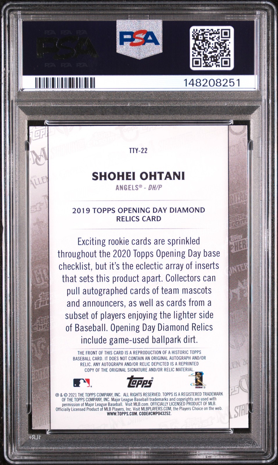 2021 TOPPS THROUGH THE YEARS #22 SHOHEI OHTANI PSA 9 view 2