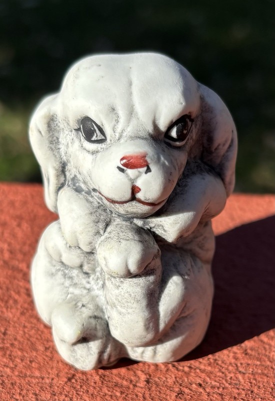 Vintage Mischievous Quirky Grumpy Funny Lab (?) Puppy Dog Small Figurine